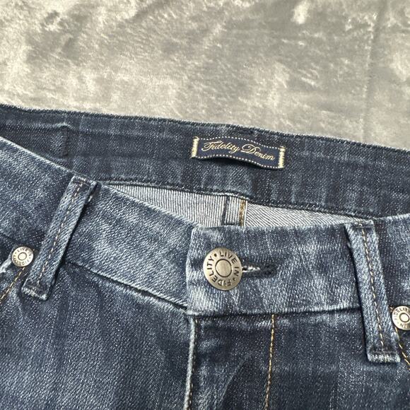 Fidelity Supreme Flared Jeans Women’s Size 28 Dark Blue Denim - Picture 7 of 12